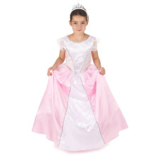 (M 7-9 years (120-130 cm)) Pink and white princess costume for girls