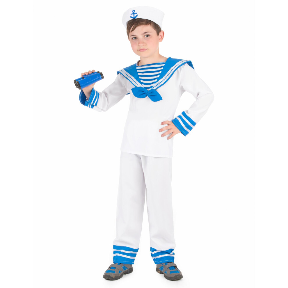 Rubies (M 7-9 Years (120-130 Cm)) Blue And White Sailor Costume For Boys Blue,White