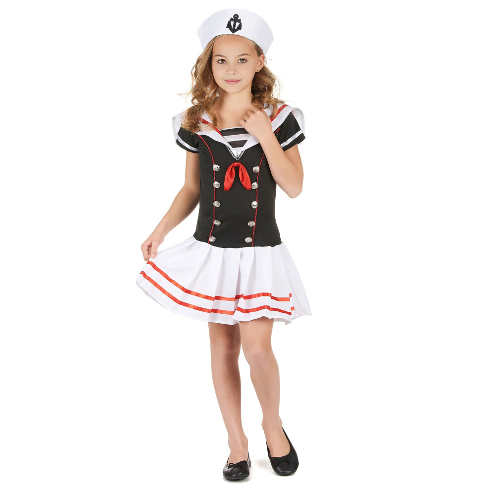 Rubies (S 4-6 Years (110-120 Cm)) Black And White Sailor Costume For Girls White,Black