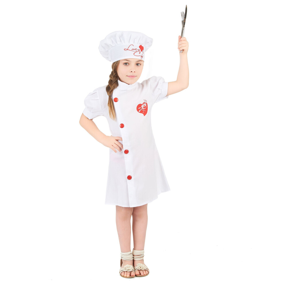 Rubies (M 7-9 Years (120-130 Cm)) Chef Costume For Girls