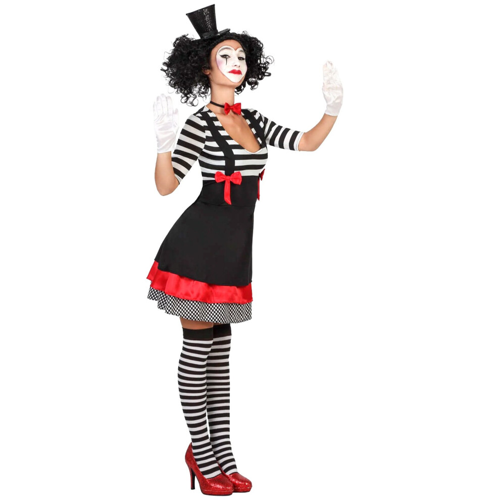 New Rubies Women's (M / L) Black And Red Mime Dress Costume Black,Red
