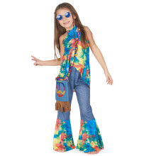 (S 4-6 years (110-120 cm)) Hippie girl costume