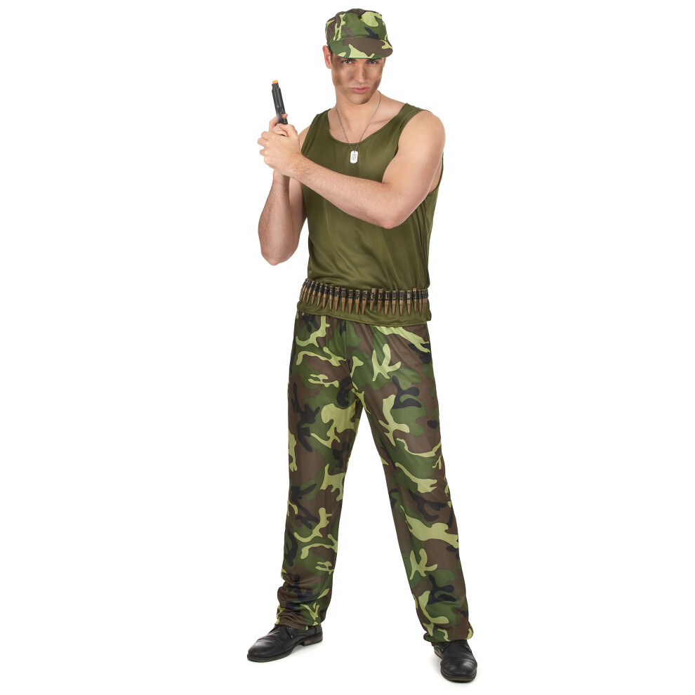 Rubies Men's Khaki Military Costume Green