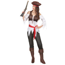 (M) Brown and white pirate costume for women