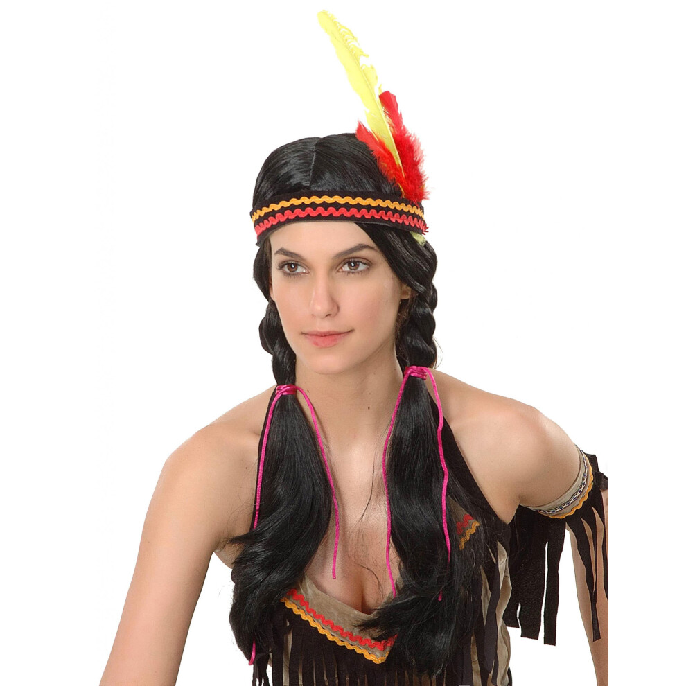 Rubies Unisex Black/Red/Yellow Long Indian Women's Wig