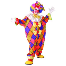 (L 10-12 years (130-140 cm)) Children's Checkered Clown Costume