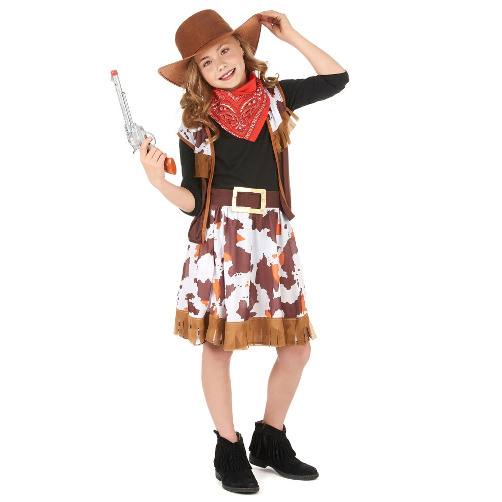 Rubies (S 4-6 Years (110-120 Cm)) Western Cowboy Costume For Girls Brown