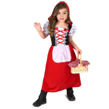 (S 4-6 years (110-120 cm)) Long Little Red Riding Hood costume for girls