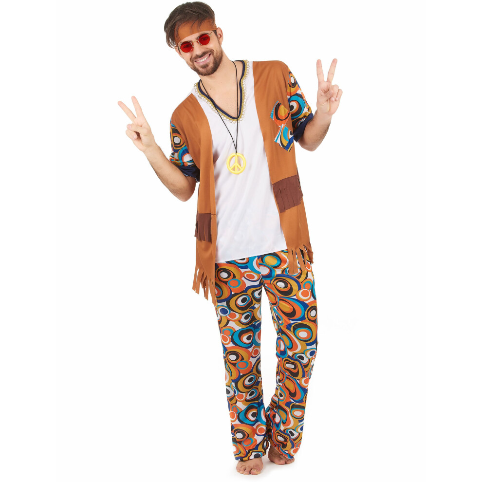 Rubies (M) Hippie Costume With Round Patterns For Men