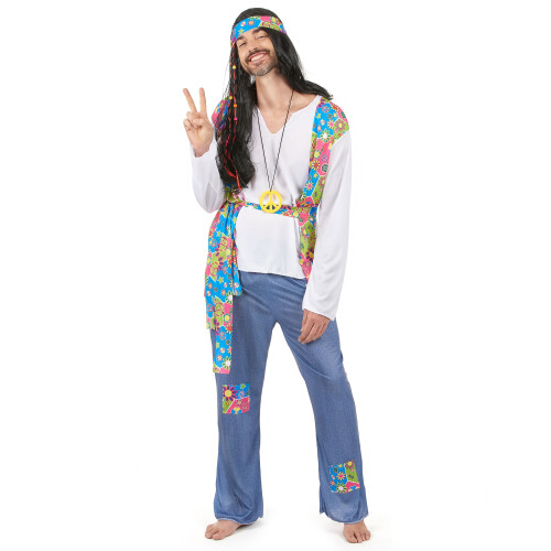 Rubies (XL) Men's hippie denim effect costume