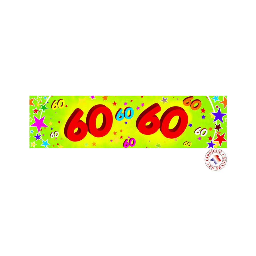 Rubies 60Th Anniversary Paper Banner 0.16X2.44m Yellow/Green