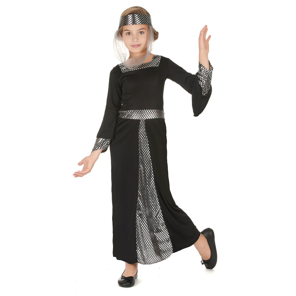 Rubies (M 7-9 Years (120-130 Cm)) Medieval Princess Costume For Girls Black