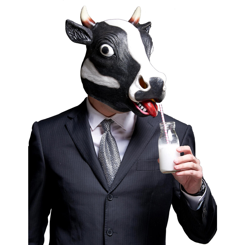 Rubies Adult Horned Cow Mask Black/White
