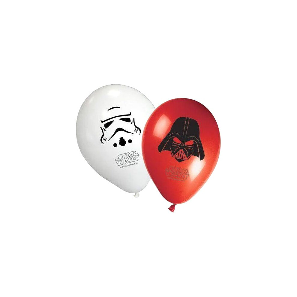 Rubies 8 Star Wars Latex Balloons Red/White