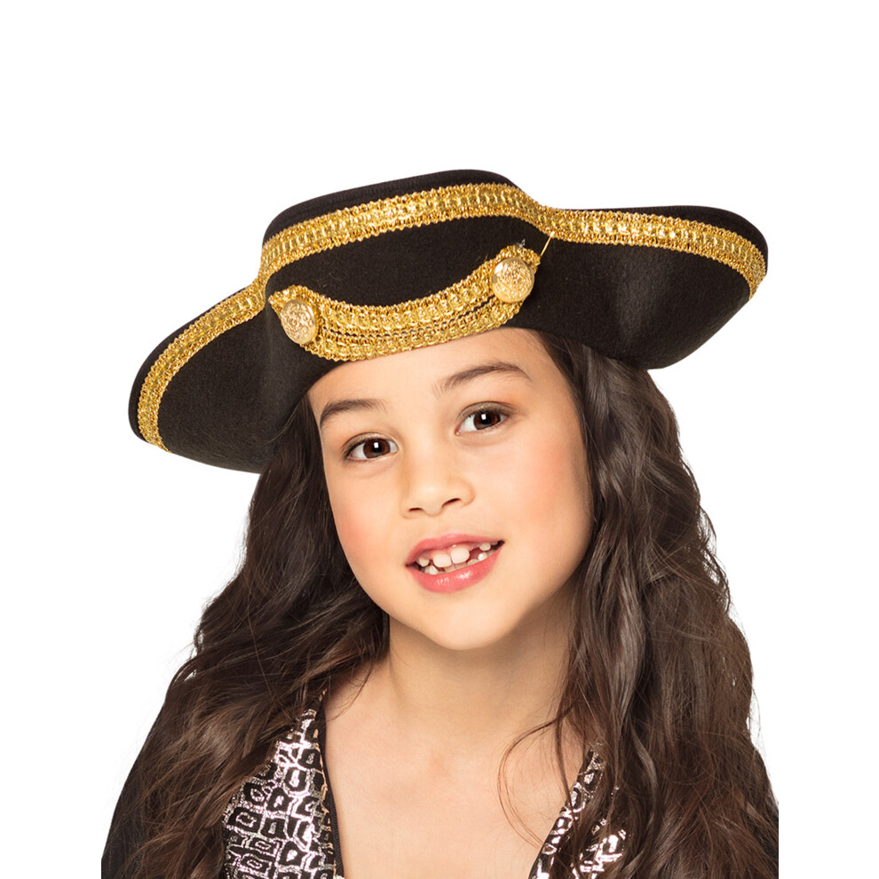 Rubies Children's Pirate Captain Hat Black/Gold