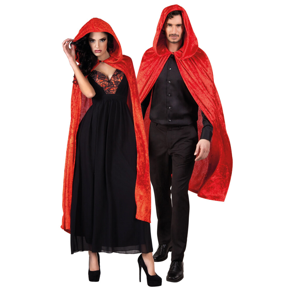 Rubies Velvet-Look Cape 120 Cm Adult Halloween Red