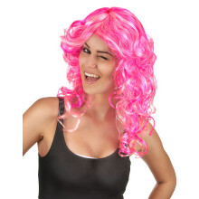 Women's pink curly wig