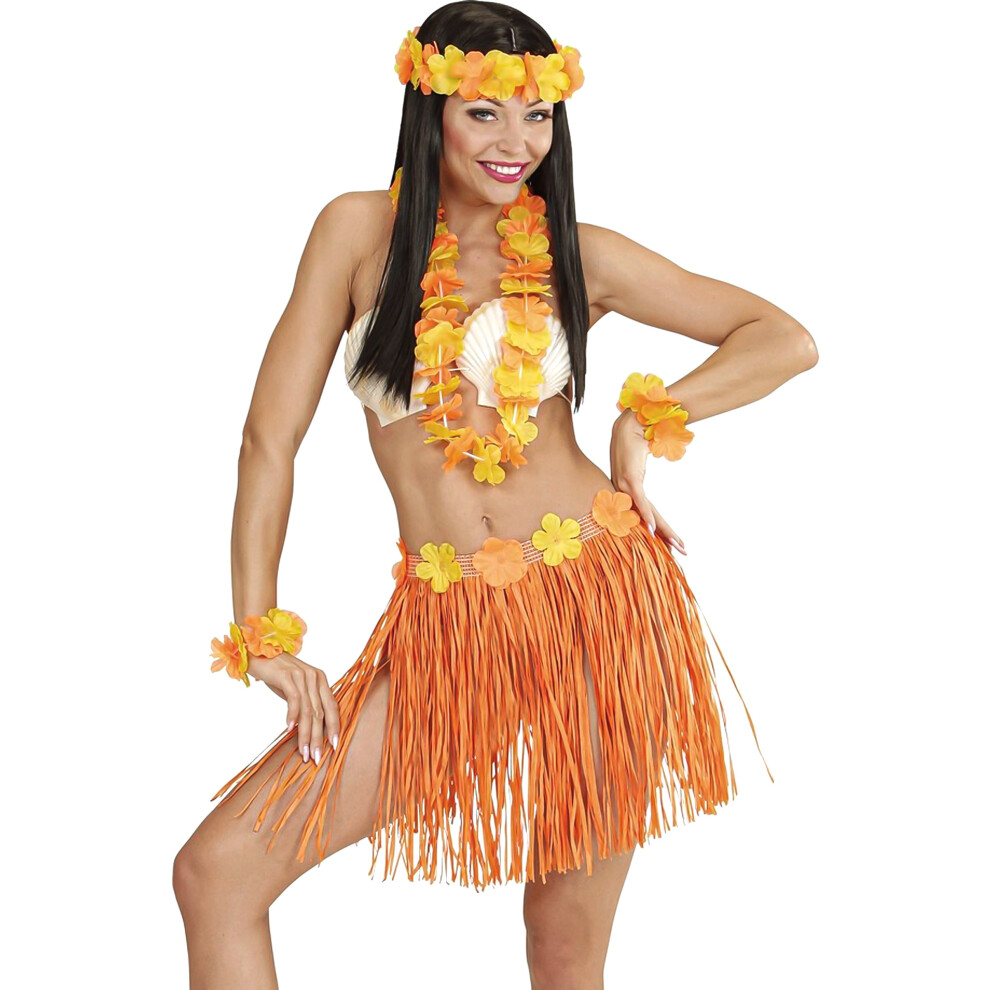 Rubies Adult Orange And Yellow Hawaiian Kit Orange,Yellow