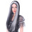 Rubies Long black and white wig for women - 60cm 1