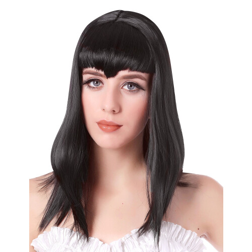 Rubies Black vampire wig with bangs for women