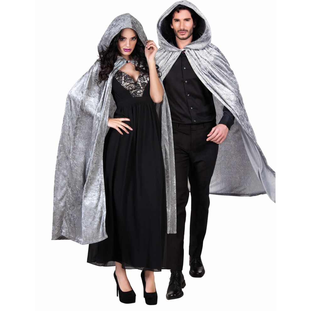 Rubies Unisex Grey Velvet-Look Cape 170 Cm Adult Halloween