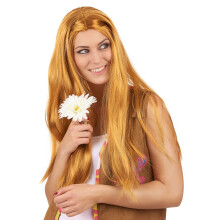 Long red hippie wig for women