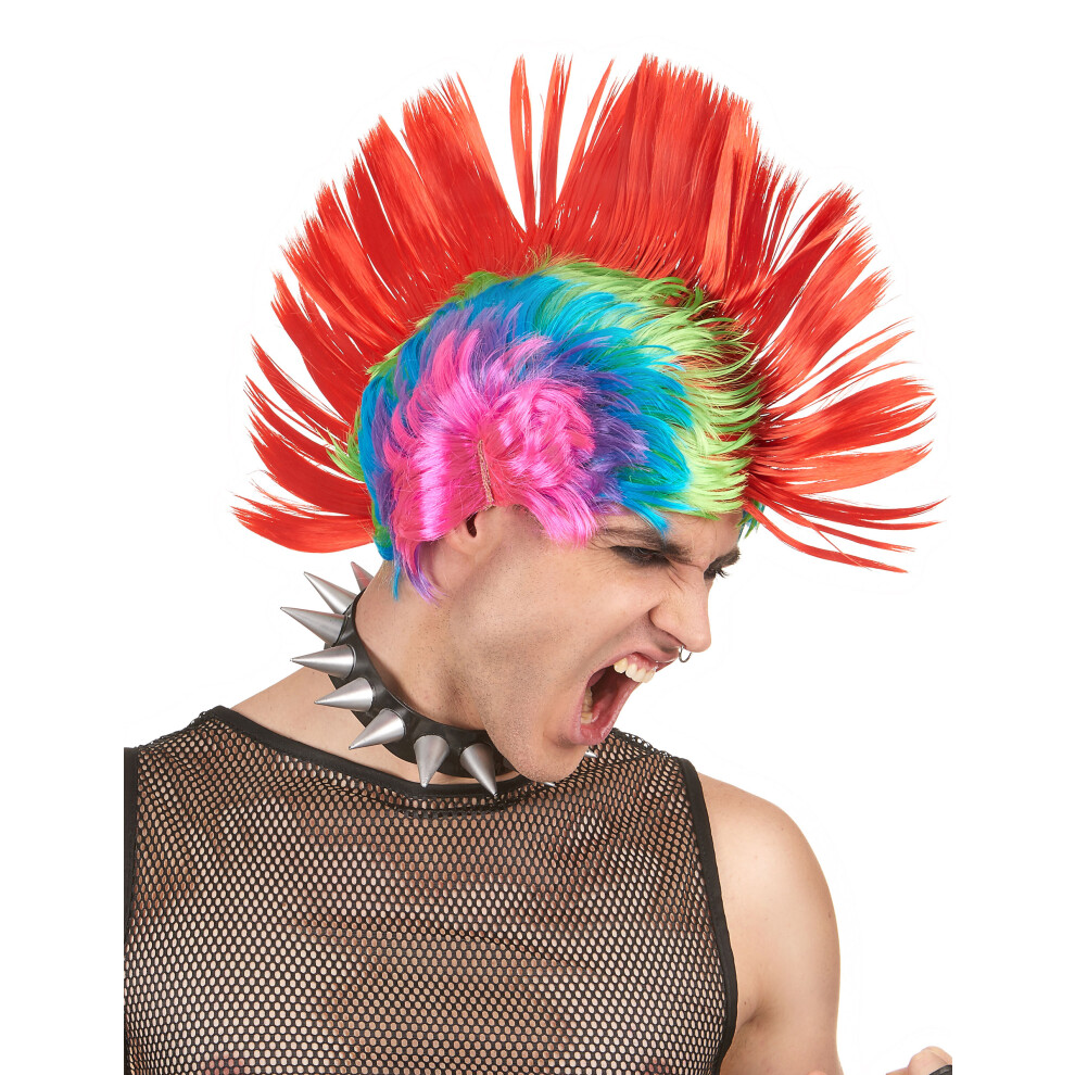 Rubies Men's Multi-Colored Punk Wig
