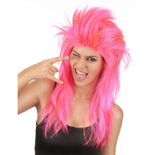 Pink rock singer wig for women