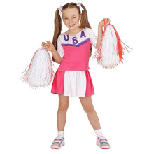 (8-10 years (140 cm)) Pink and white cheerleader costume for girls