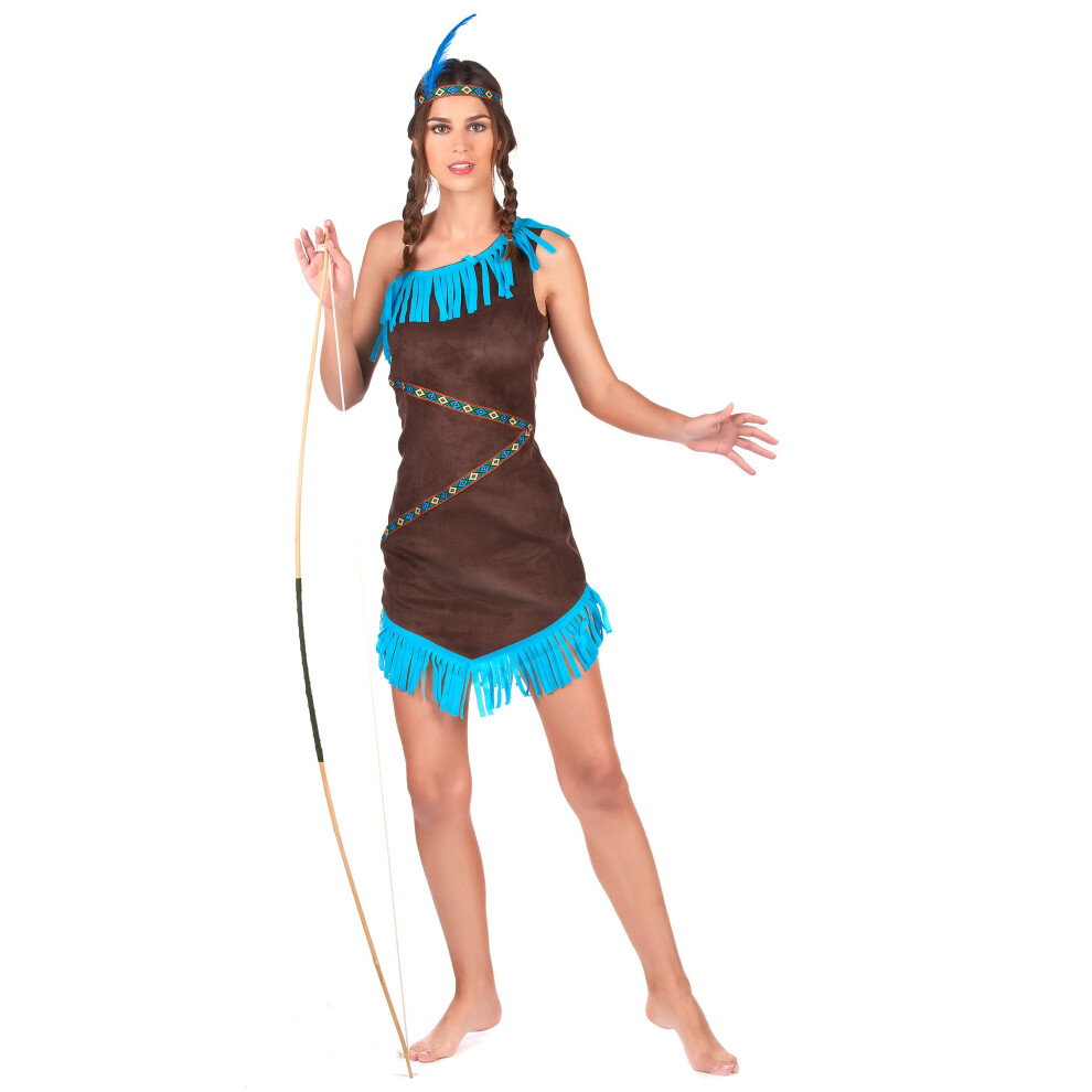 Rubies (Xs) Brown And Blue Indian Costume For Women Blue,Brown