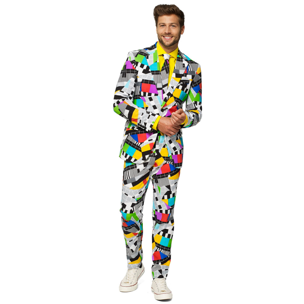 Rubies (S/M (Eu 48)) Mr. Technicolor Costume For Men Opposuits