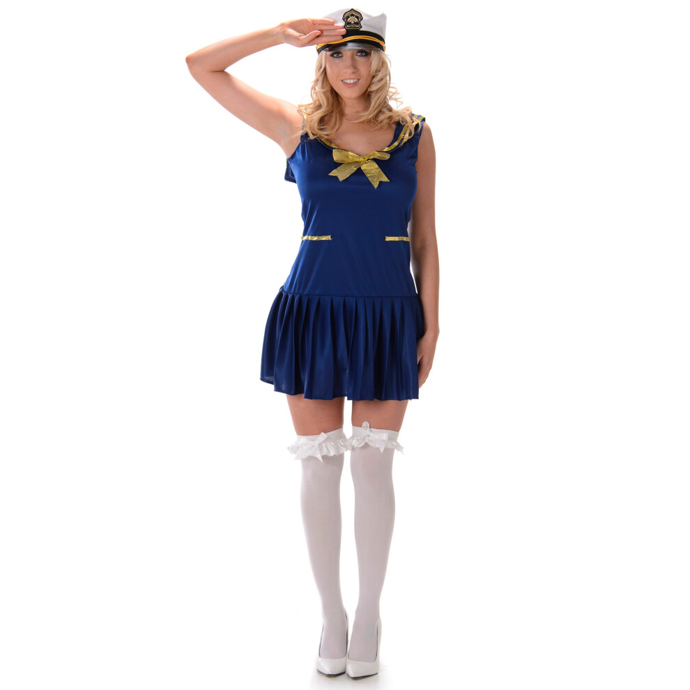 Rubies (L) Women's Blue And Gold Sailor Costume Blue,Gold