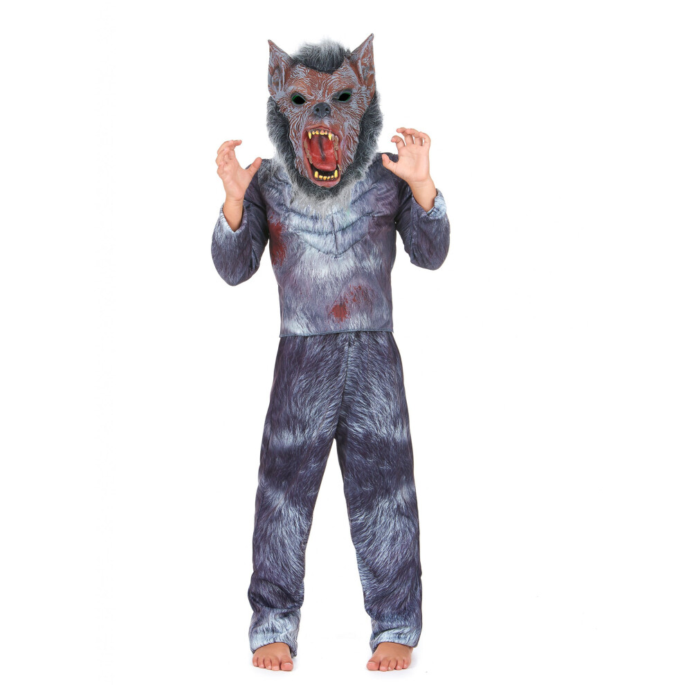 Rubies (M 7-9 Years (120-130 Cm)) Children's Werewolf Costume Gray/White