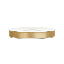 Satinbånd 6 mm lys guld