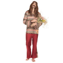 (XL) Burgundy hippie costume for men