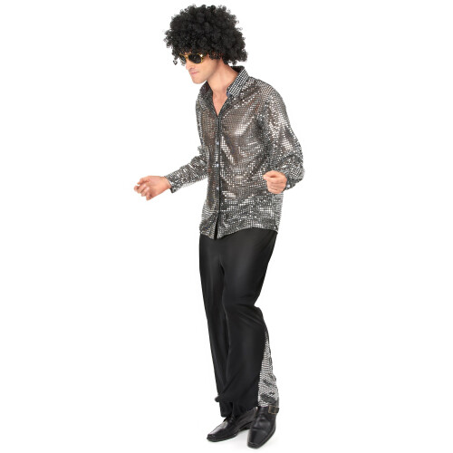 Rubies (XL) Men's silver disco costume 1