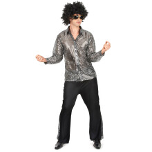 (XL) Men's silver disco costume