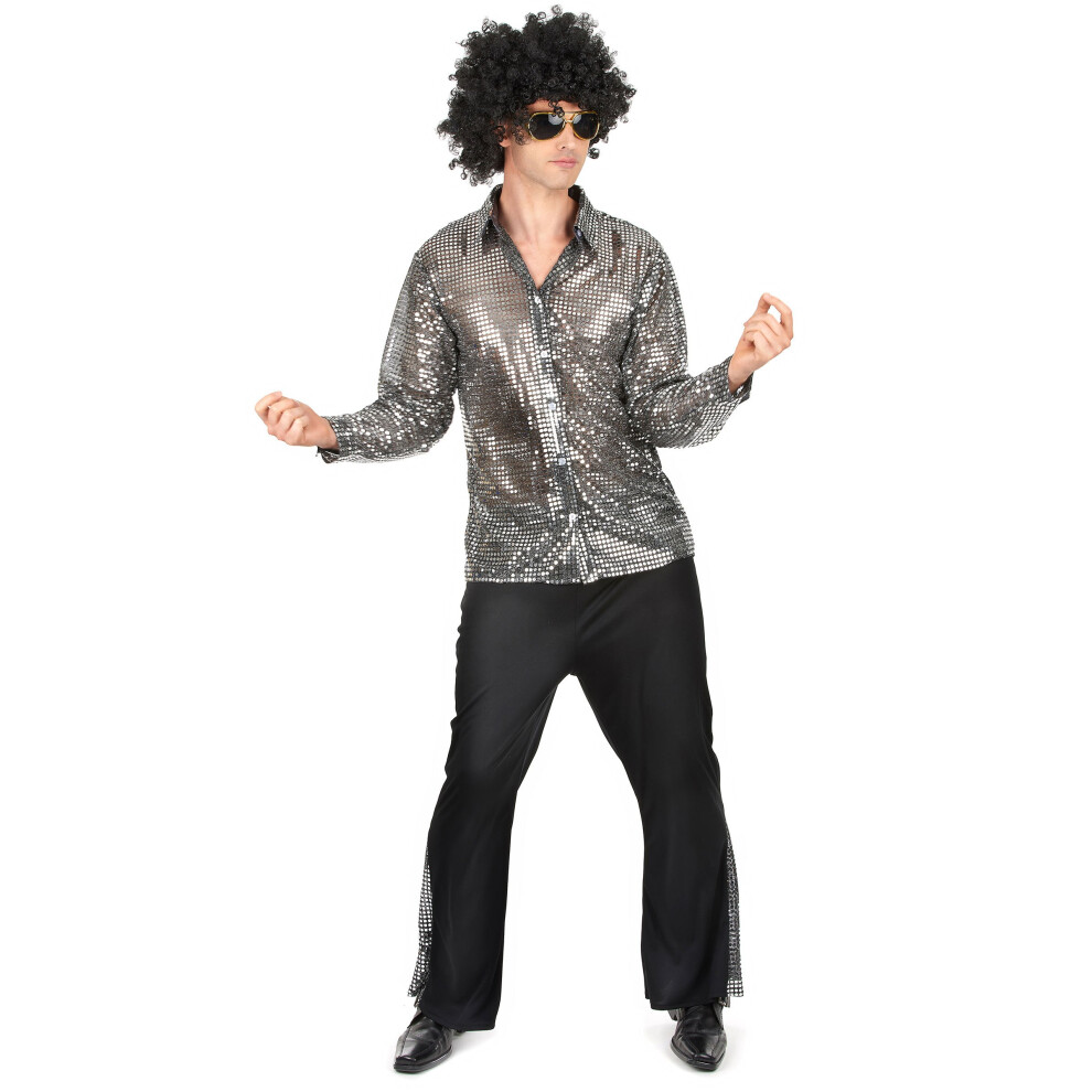Rubies (S) Men's Disco Costume Silver
