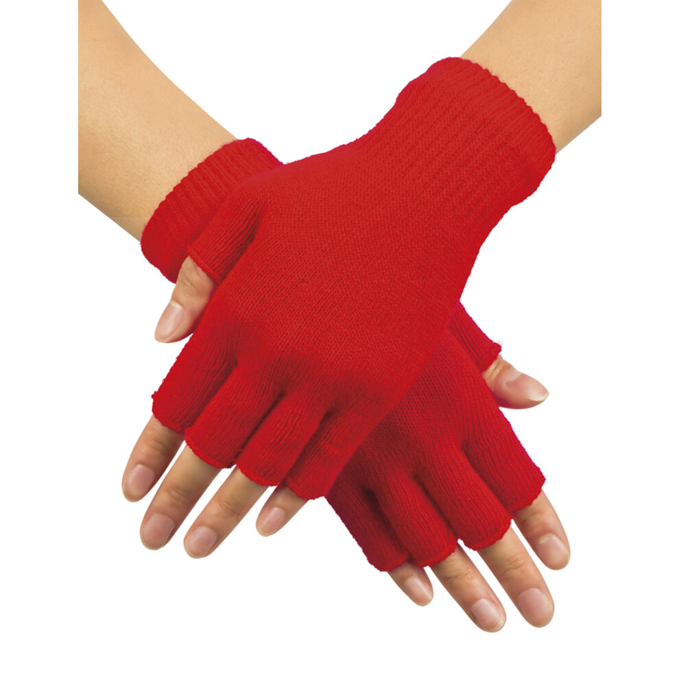 Rubies Adult Short Mittens Red