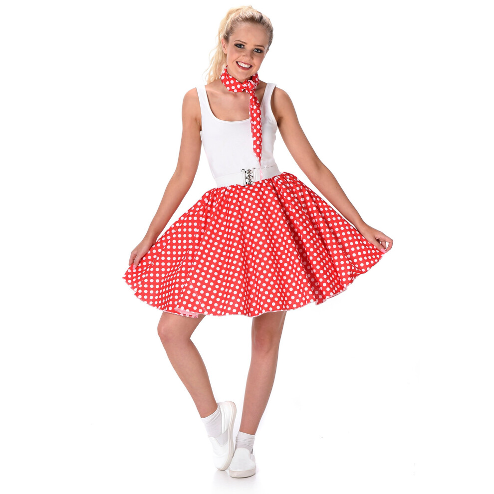 Rubies (M) Women's Polka Dot 50S Costume Red