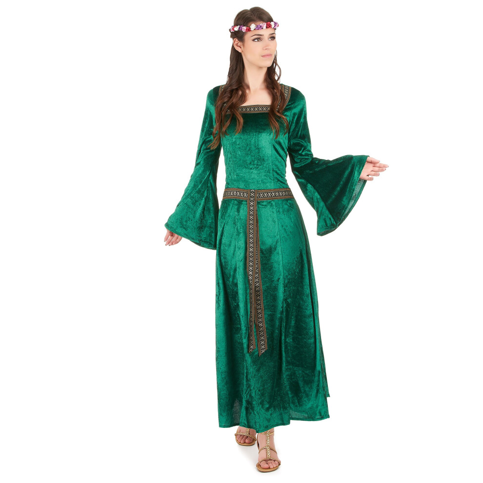 Rubies (Xxl) Women's Medieval Costume With Velvet Effect Green