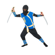 (10 - 12 years (L)) Blue and gold ninja costume for boys