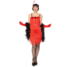 Women's red Charleston costume with fringes