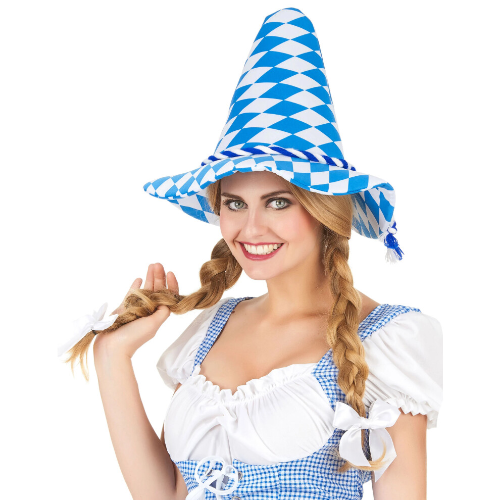 Rubies Blue And White Bavarian Hat For Adults Blue,White