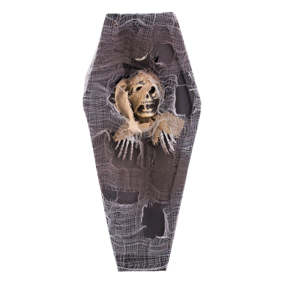 New Rubies 41Cm Halloween Skeleton Coffin Gray