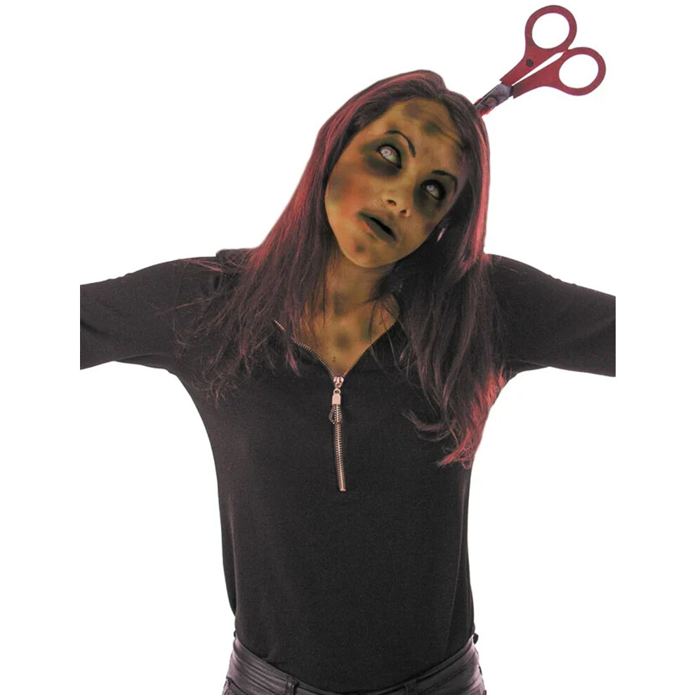 New Rubies Women's Adult Halloween Bloody Scissors Headband Black