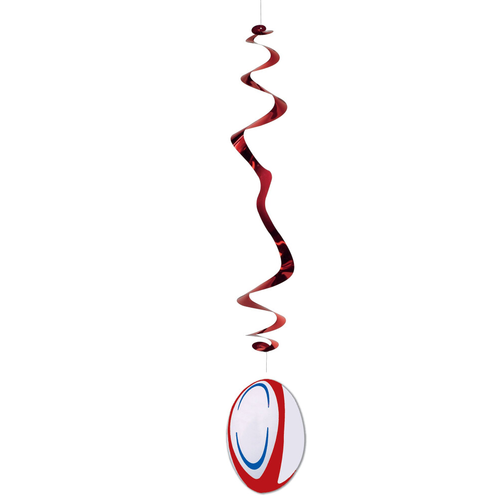 Rubies Set Of 6 Fireproof Paper Pendants Rugby Ball 80 Cm