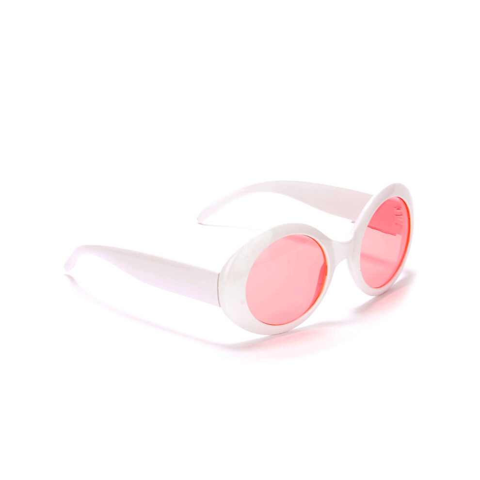 Rubies Round Plastic Glasses For Adults White