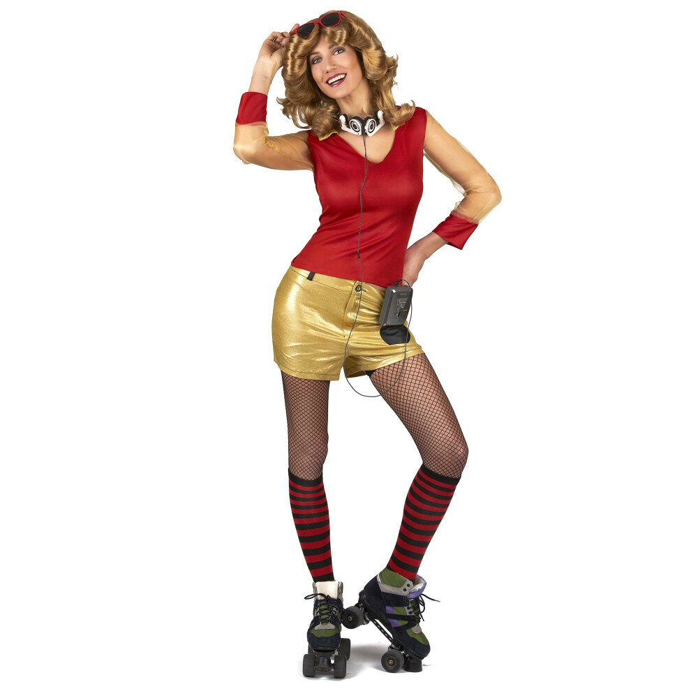 Rubies Gold And Red 80S Costume For Women Red,Gold