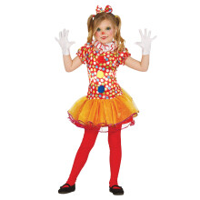 (7 to 9 years old) Multicolored clown costume with tutu for girls